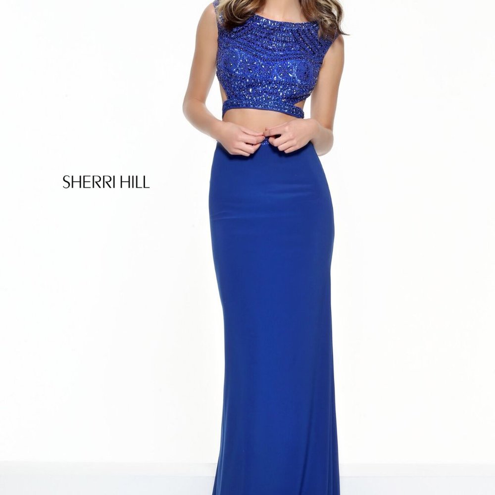 SHERRI HILL ROYAL BLUE PROM DRESS SIZE 12 NWT